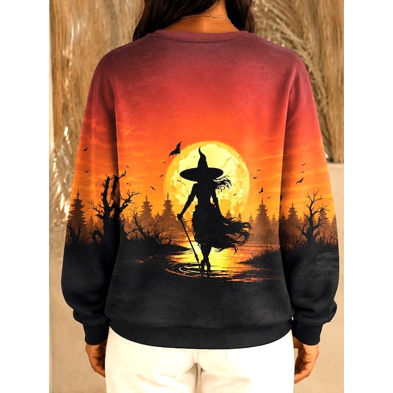 Jenna | Women's Halloween Graphic Crew-Neck Sweatshirt, Festive Graphic Sweater | Animated Apparel