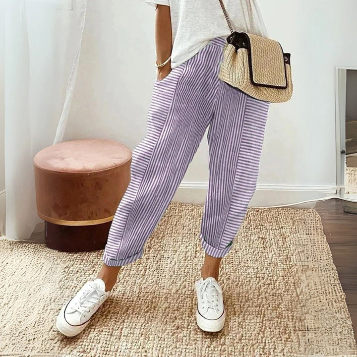 Jessica | Women's Comfort Elastic Waist Pants - Purple