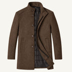 Jordan | Men's Wool Overcoat, Classic Wool Coat | Animated Apparel | Brown