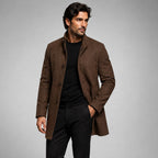Jordan | Men's Wool Overcoat, Classic Wool Coat | Animated Apparel | Black