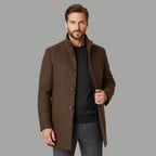 Jordan | Men's Wool Overcoat, Classic Wool Coat | Animated Apparel | Navy blue