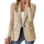 Josephine | Women's Long Sleeve Blazer, Notched Lapel Blazer Suit | Animated Apparel | Beige