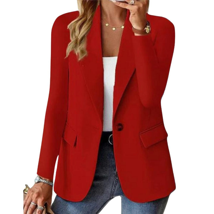 Josephine | Women's Long Sleeve Blazer, Notched Lapel Blazer Suit | Animated Apparel | Red