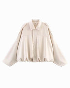 Josette | Women's Faux Suede Collared Bomber Jacket, Structured Collar Jacket | Animated Apparel