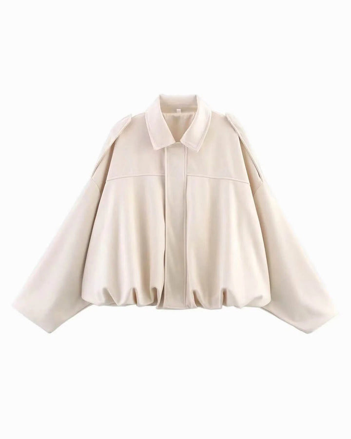 Josette | Women's Faux Suede Collared Bomber Jacket, Structured Collar Jacket | Animated Apparel