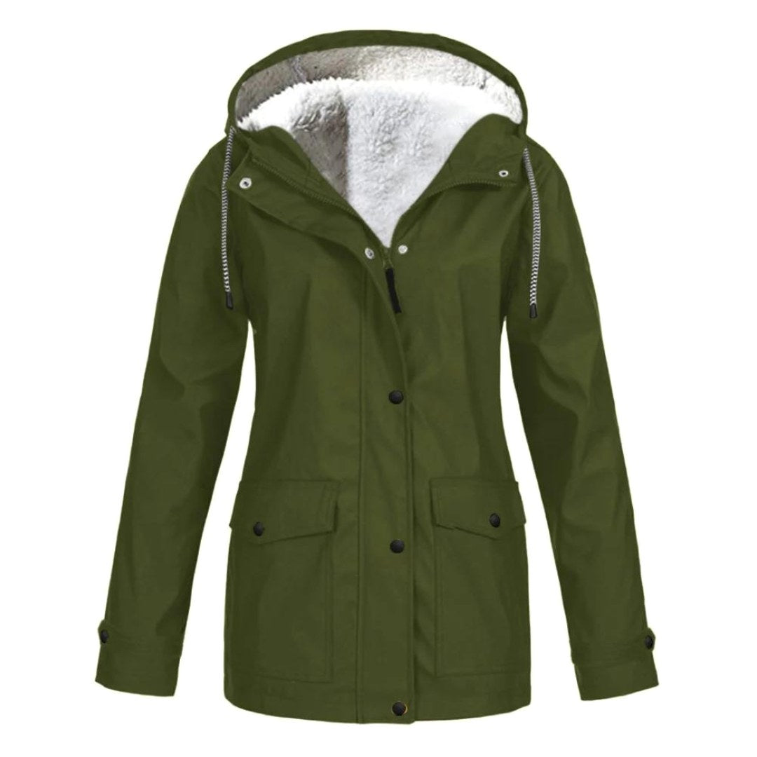 Judith | Women's Windproof Hooded Rain Jacket, Lightweight Autumn Coat | Animated Apparel | Sky Blue