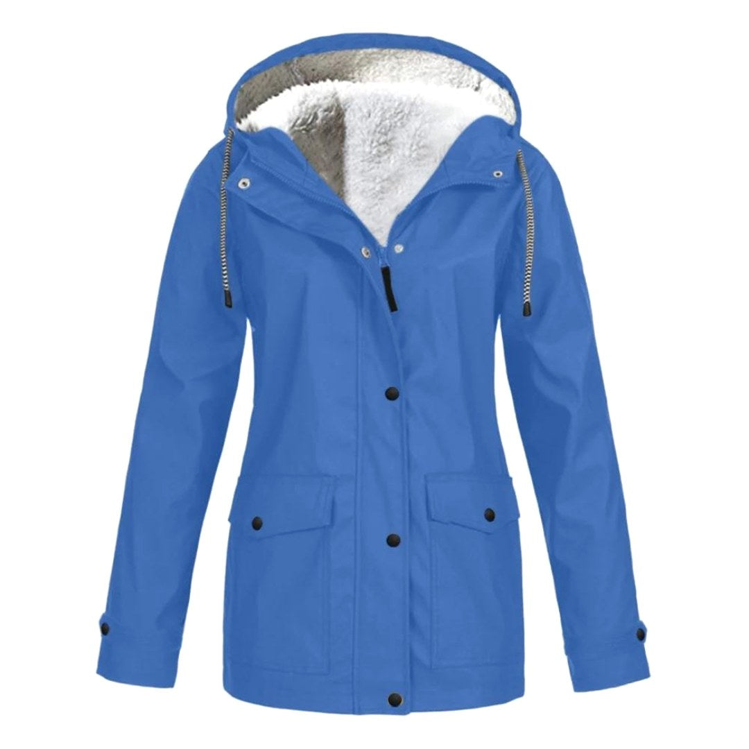 Judith | Women's Windproof Hooded Rain Jacket, Lightweight Autumn Coat | Animated Apparel | Black