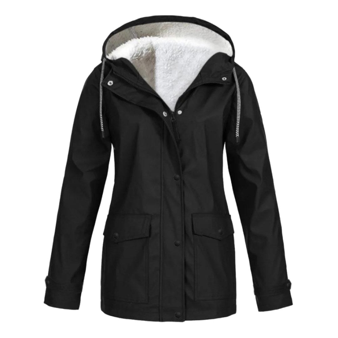 Judith | Women's Windproof Hooded Rain Jacket, Lightweight Autumn Coat | Animated Apparel | Grey