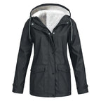 Judith | Women's Windproof Hooded Rain Jacket, Lightweight Autumn Coat | Animated Apparel | White