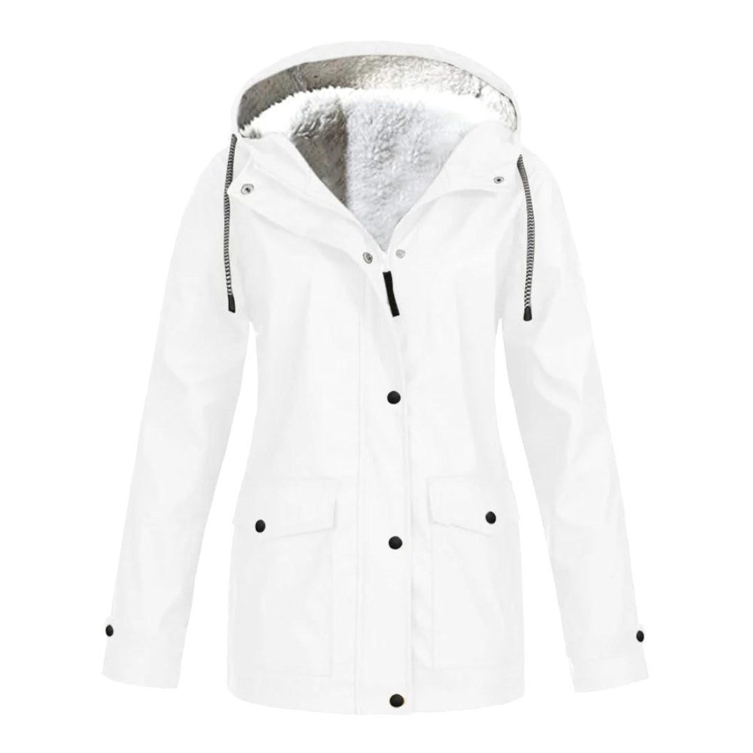 Judith | Women's Windproof Hooded Rain Jacket, Lightweight Autumn Coat | Animated Apparel | Dark Blue
