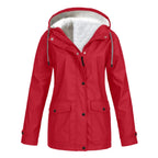 Judith | Women's Windproof Hooded Rain Jacket, Lightweight Autumn Coat | Animated Apparel | Light Grey