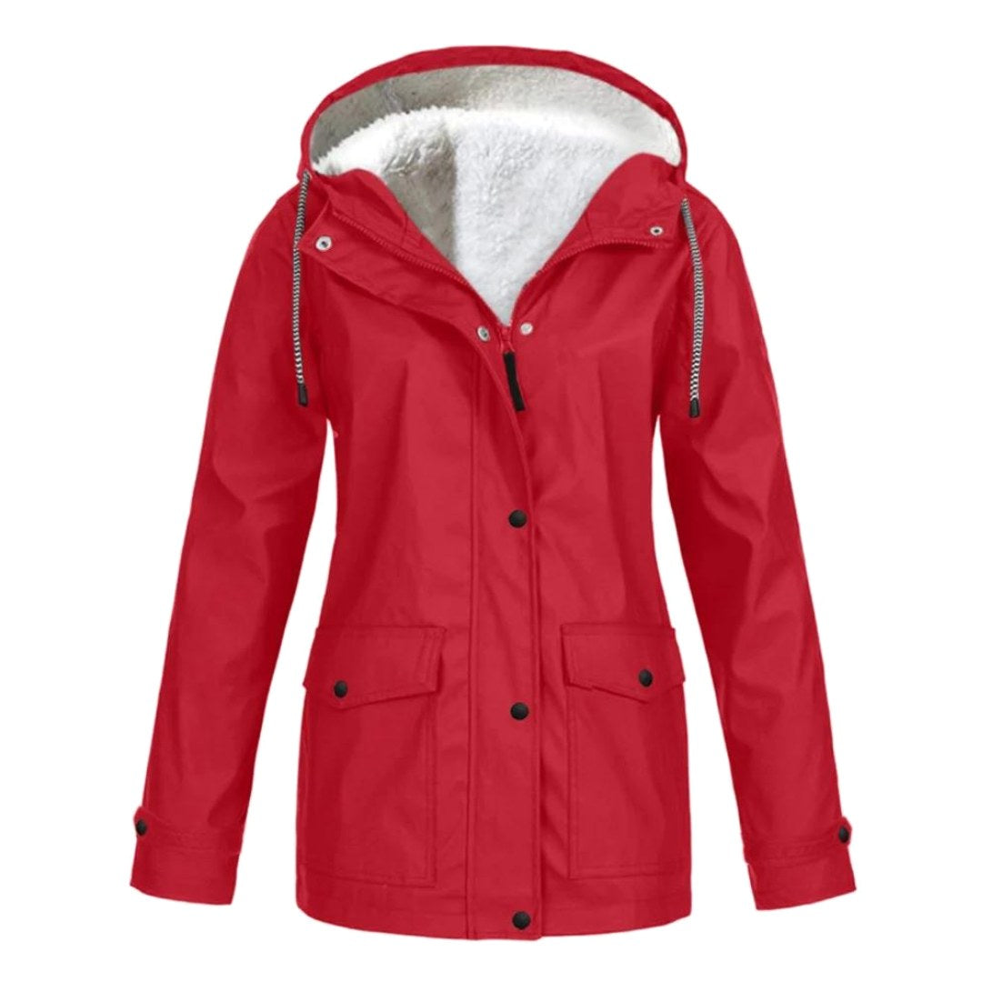 Judith | Women's Windproof Hooded Rain Jacket, Lightweight Autumn Coat | Animated Apparel | Light Grey