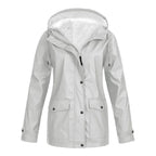 Judith | Women's Windproof Hooded Rain Jacket, Lightweight Autumn Coat | Animated Apparel | Yellow