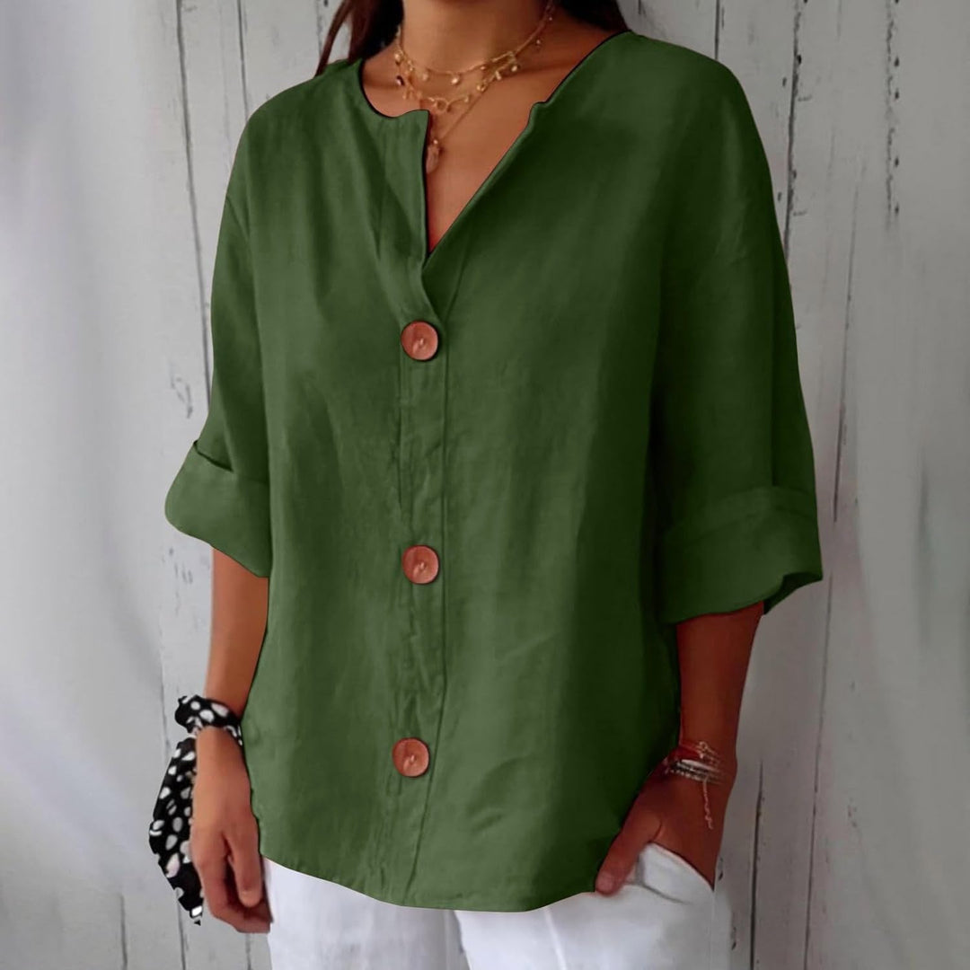 Julia | Women's Relaxed Linen Blend Blouse - image 12