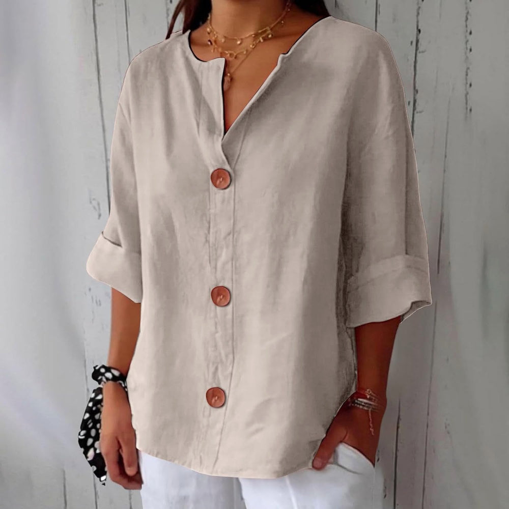 Julia | Women's Relaxed Linen Blend Blouse - image 2