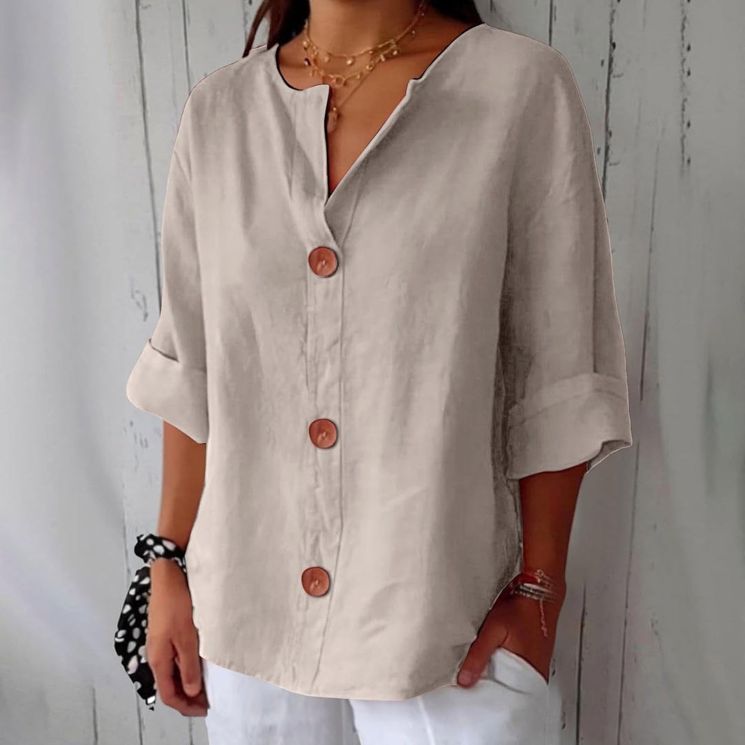 Julia | Women's Relaxed Linen Blend Blouse - image 2