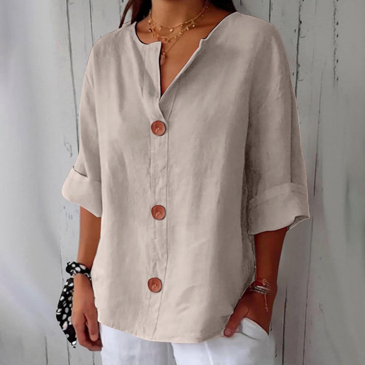 Julia | Women's Relaxed Linen Blend Blouse - image 2