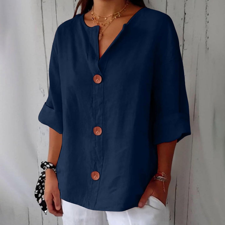 Julia | Women's Relaxed Linen Blend Blouse - image 3