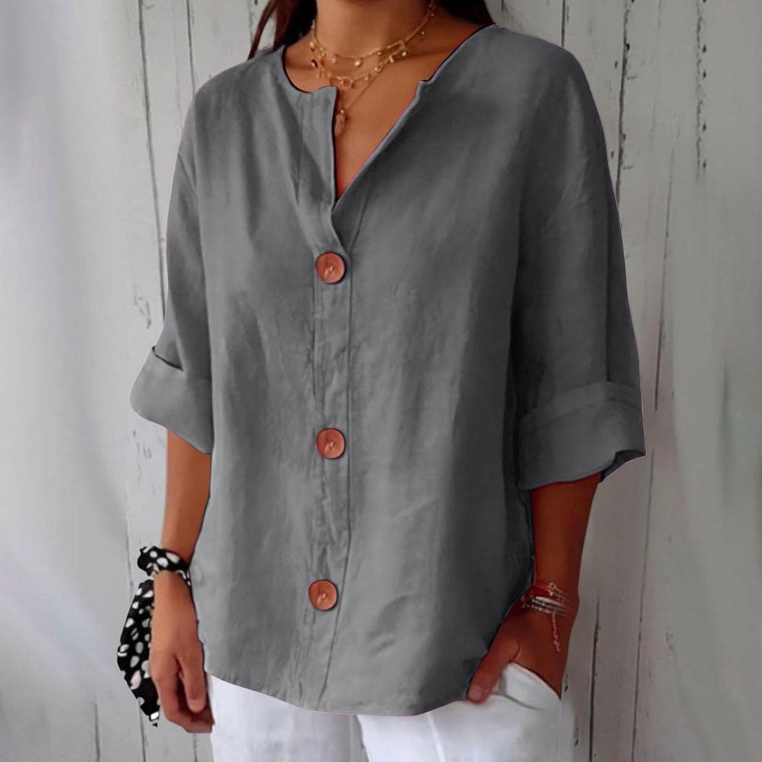 Julia | Women's Relaxed Linen Blend Blouse - image 4