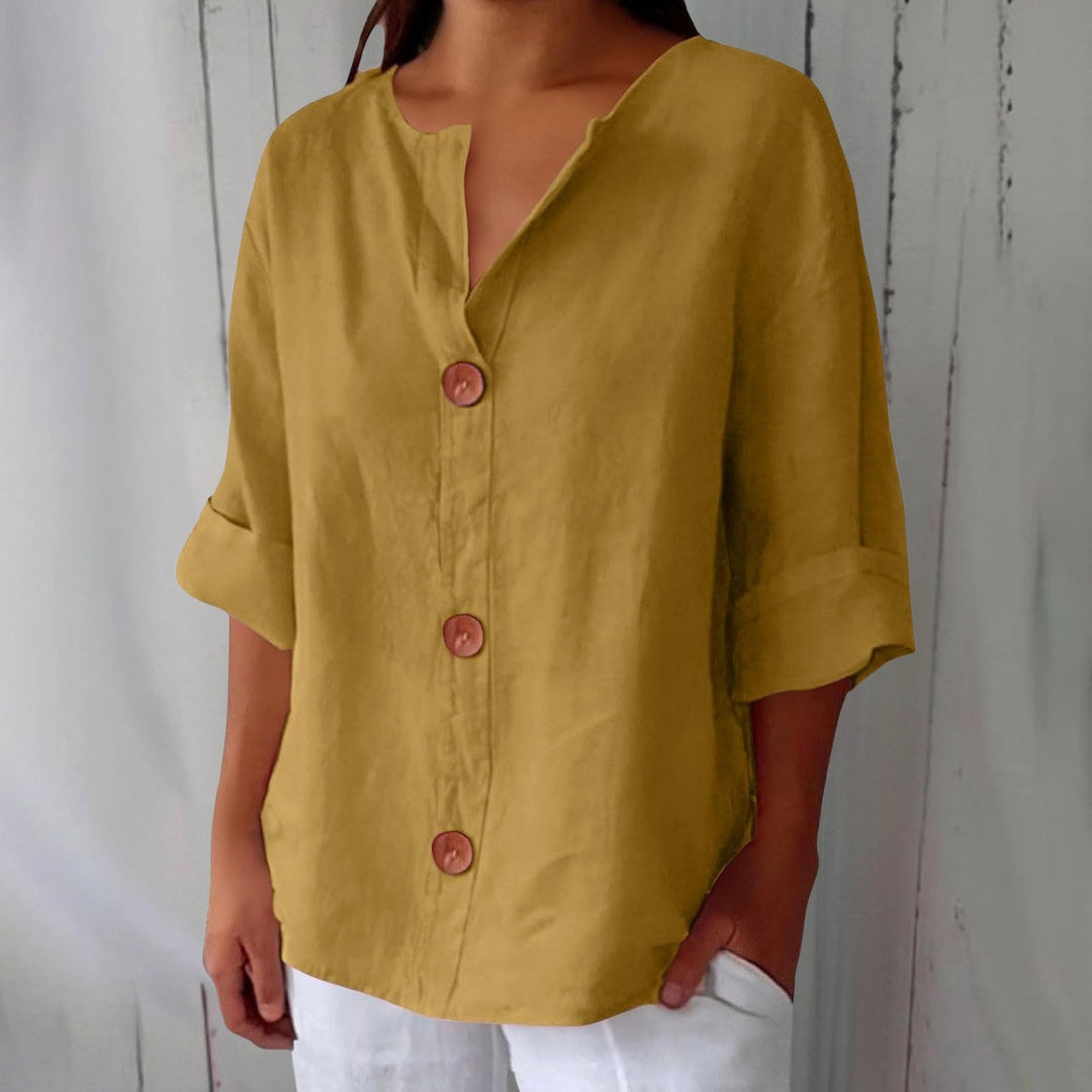 Julia | Women's Relaxed Linen Blend Blouse - image 6