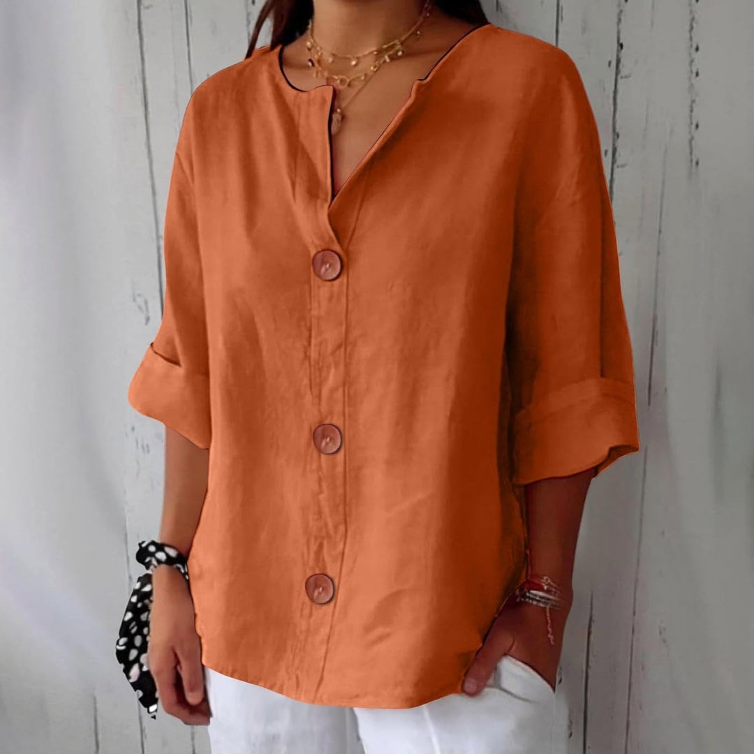 Julia | Women's Relaxed Linen Blend Blouse - image 7