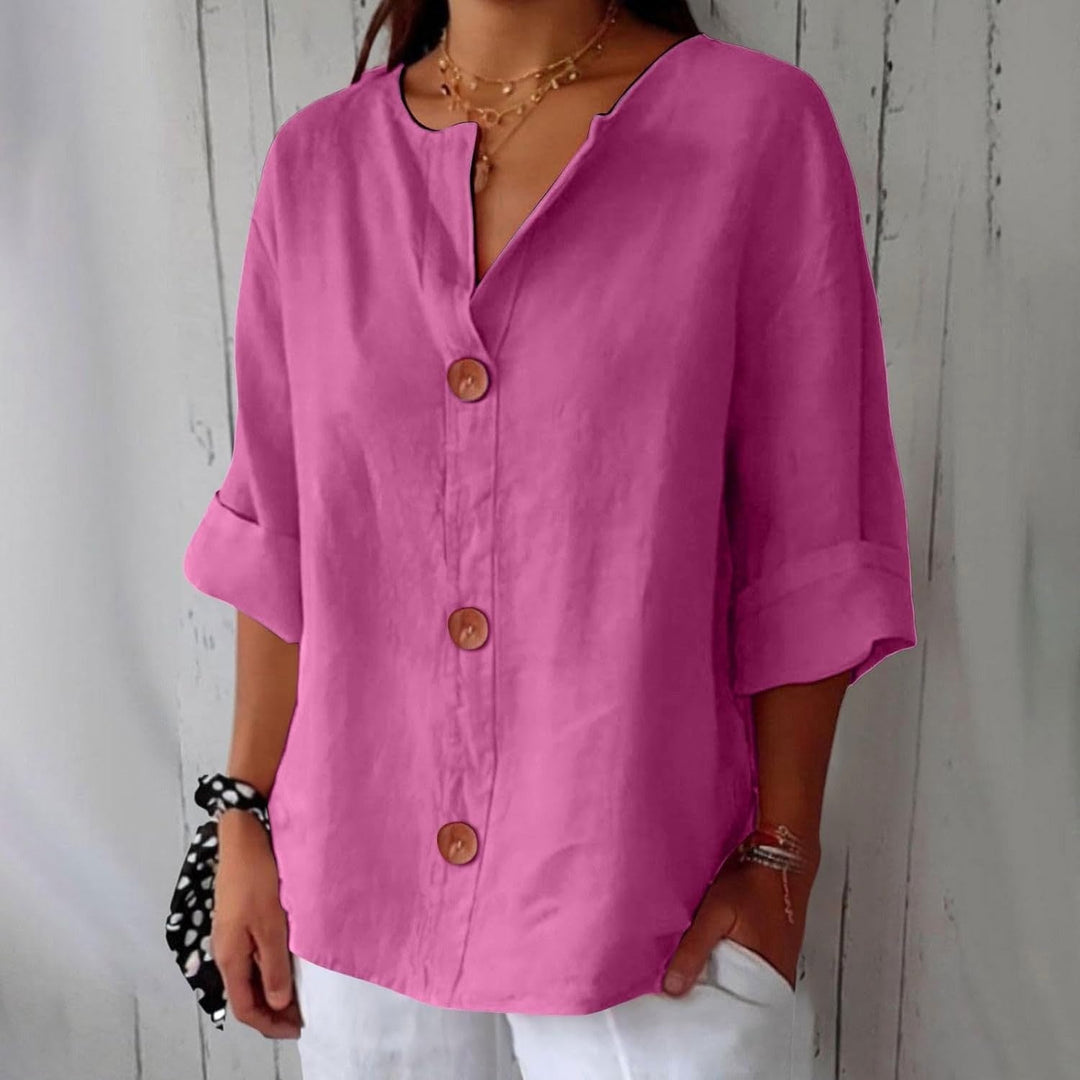 Julia | Women's Relaxed Linen Blend Blouse - image 8
