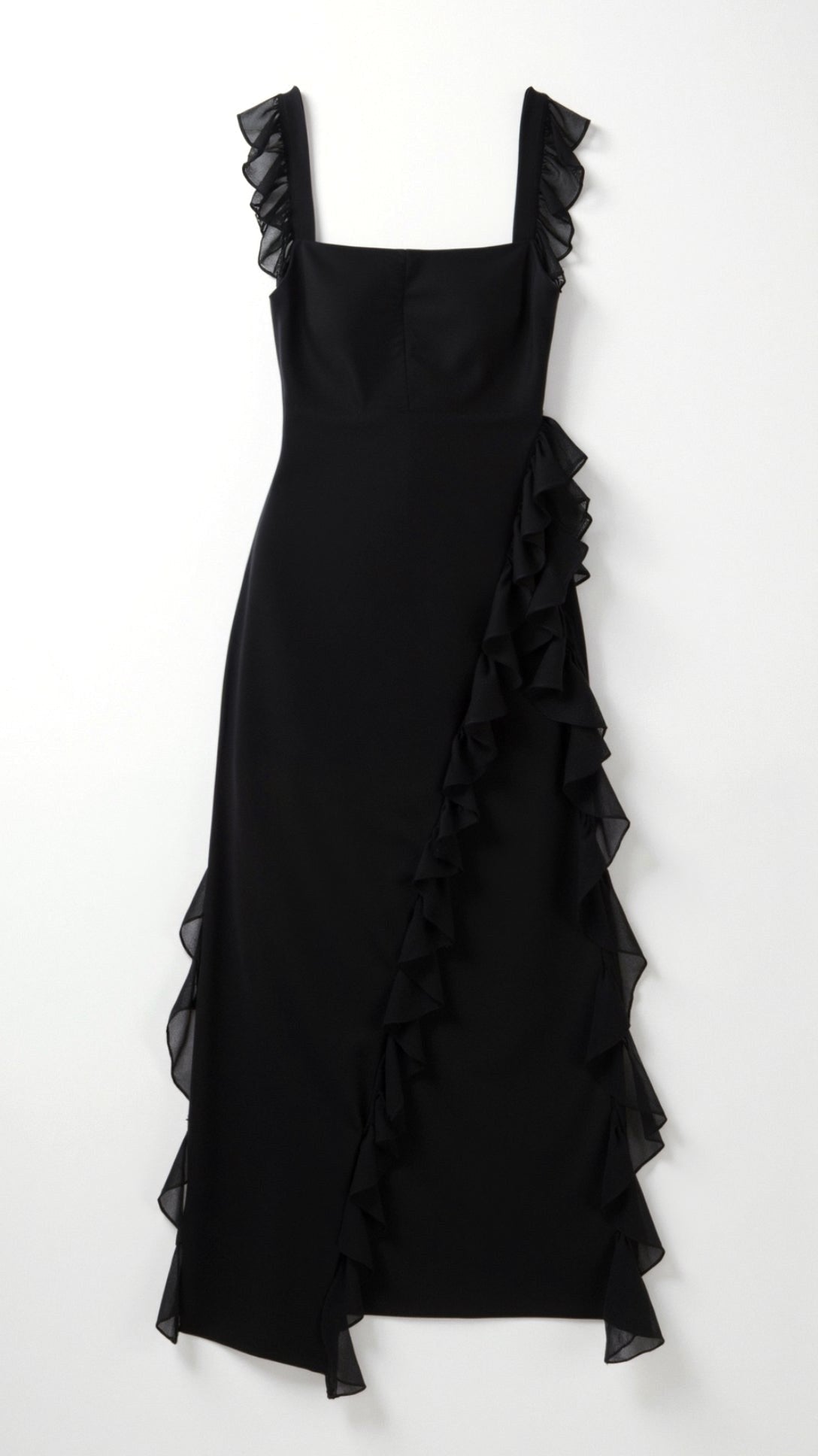 Julia | Women's Ruffled Maxi Dress, Front Slit Evening Dress | Animated Apparel