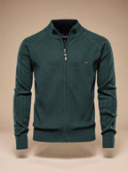 Rowan | Men's Fitted Knit Gilet with Full-Length Zip, Quilted Texture Gilet | Animated Apparel | Green
