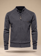 Rowan | Men's Fitted Knit Gilet with Full-Length Zip, Quilted Texture Gilet | Animated Apparel | Gray