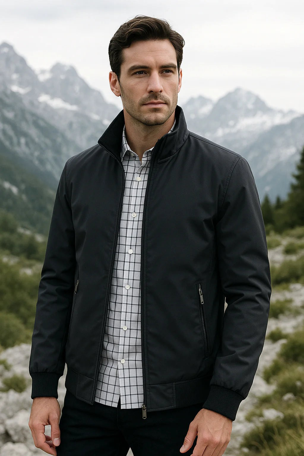 Julian | Men's Lightweight Wind-Resistant Jacket, Everyday Transitional Jacket | Animated Apparel