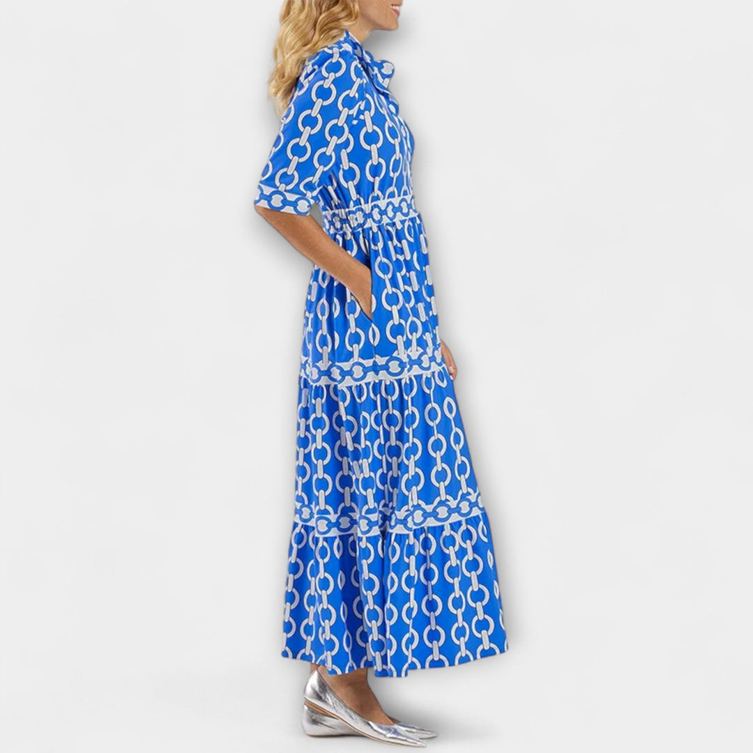 Juliana | Women's Chain Print Midi Dress - image 6
