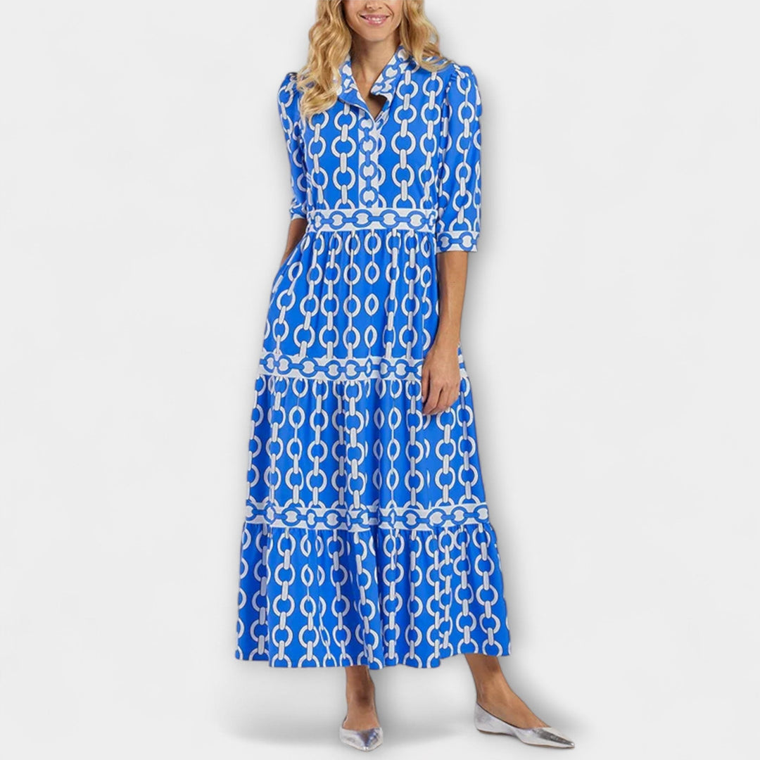 Juliana | Women's Chain Print Midi Dress - image 8