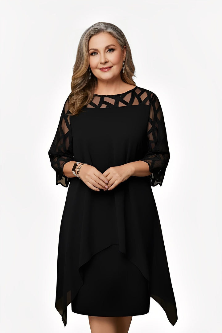 Juliana | Women's Flattering Midi Dress - Black