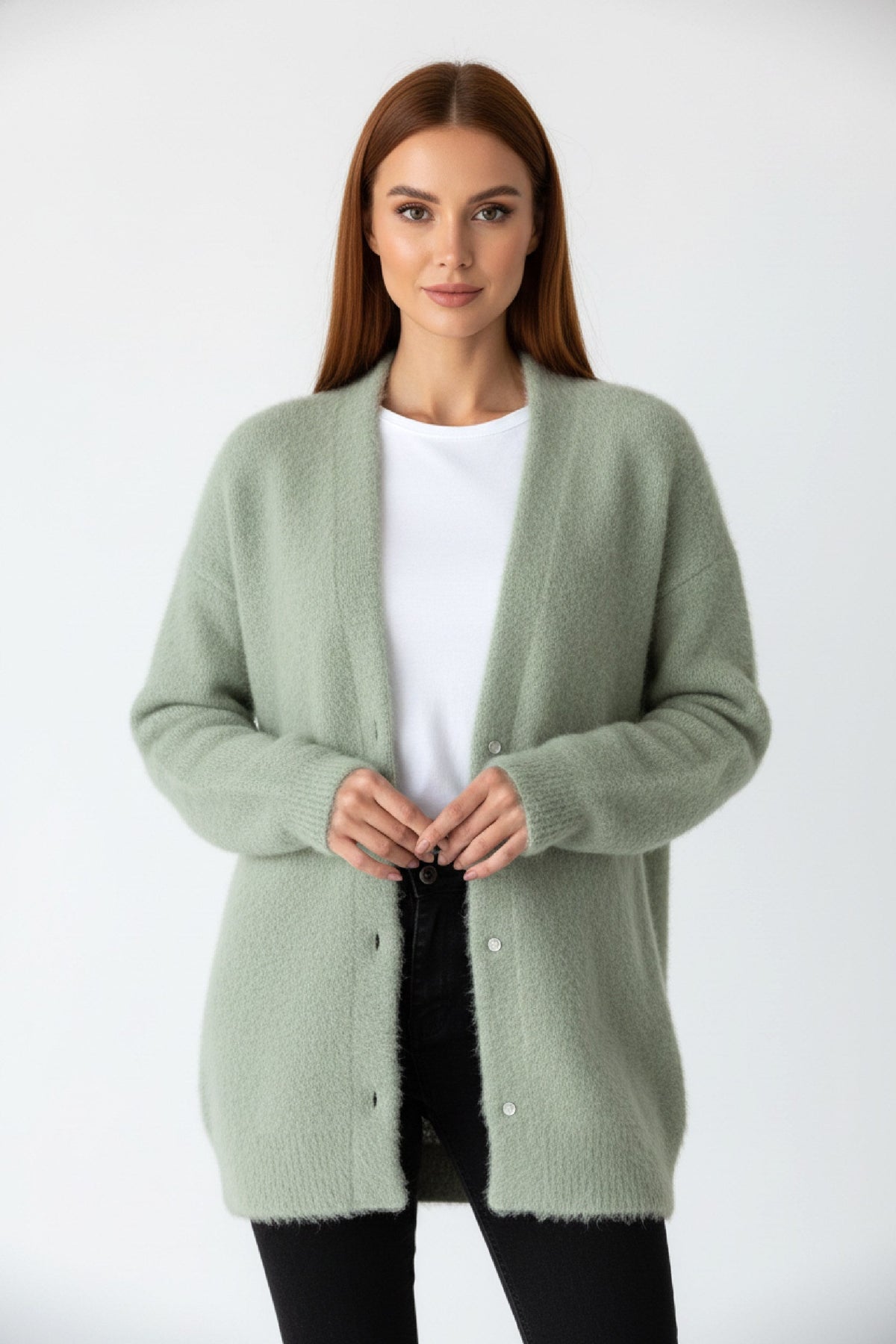 Natalia | Women's Wool-Blend Cardigan, Lightweight Knit Cardigan | Animated Apparel