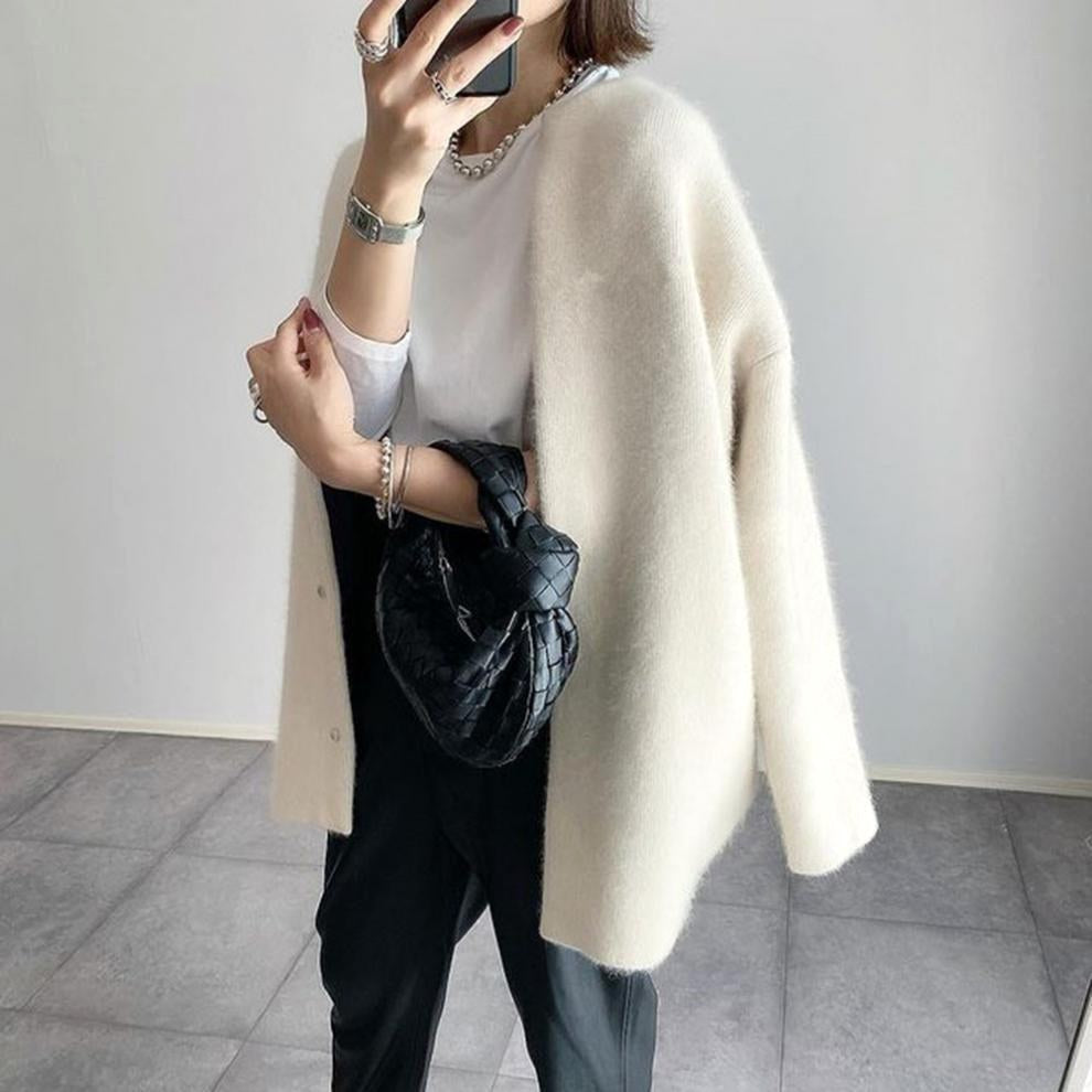 Natalia | Women's Wool-Blend Cardigan, Lightweight Knit Cardigan | Animated Apparel