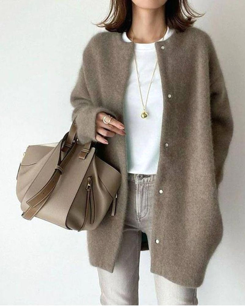 Natalia | Women's Wool-Blend Cardigan, Lightweight Knit Cardigan | Animated Apparel