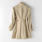 Juliette | Women's Classic Tailored Trench Coat, Lapel Collar Autumn Coat | Animated Apparel