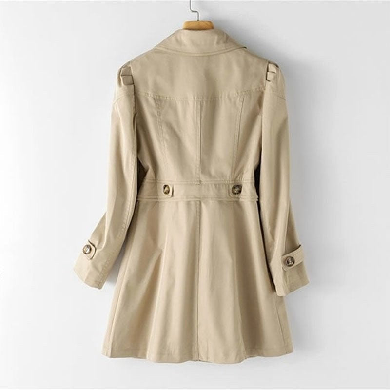 Juliette | Women's Classic Tailored Trench Coat, Lapel Collar Autumn Coat | Animated Apparel