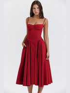 Juliette | Women's Corset Midi Dress with Adjustable Straps - image 8