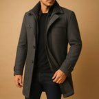 Justin | Men's Insulated Winter Coat with Adjustable Cuff, Warm Autumn Coat | Animated Apparel | Burgundy