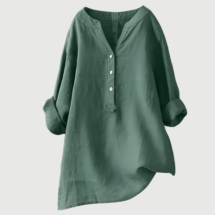 Karla | Women's Relaxed Button Tunic - Green
