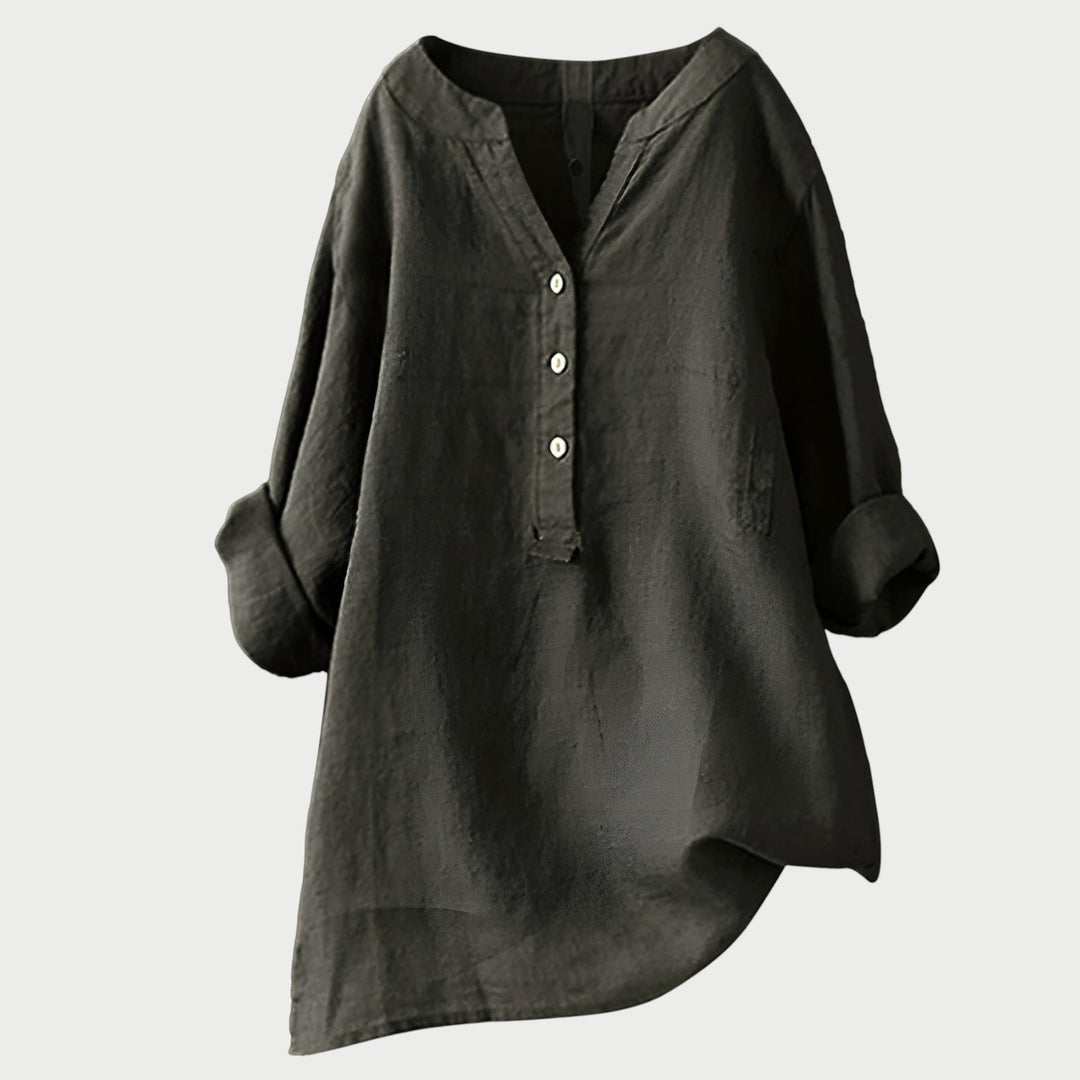 Karla | Women's Relaxed Button Tunic - Fuschia
