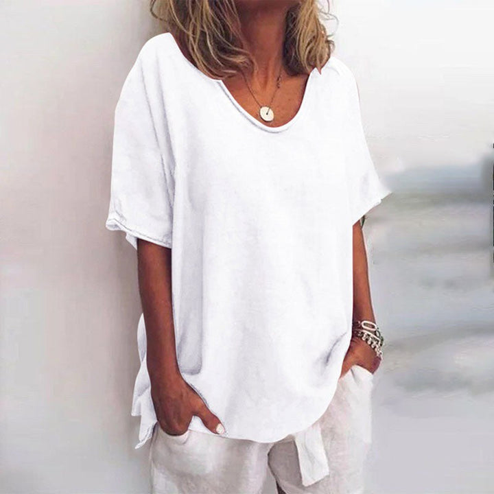 Kathleen | Women's Comfortable Loose Blouse - White