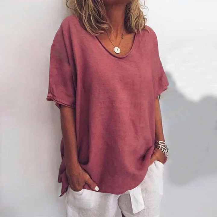 Kathleen | Women's Comfortable Loose Blouse - Dark Pink