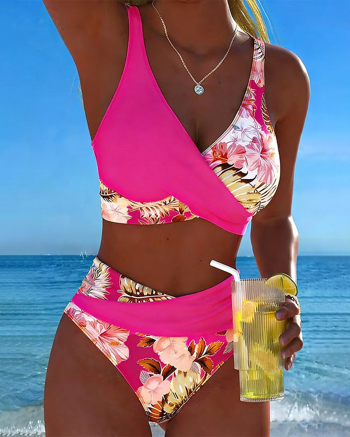 Kelsey | Women's Floral Contrast Split Bikini - image 14