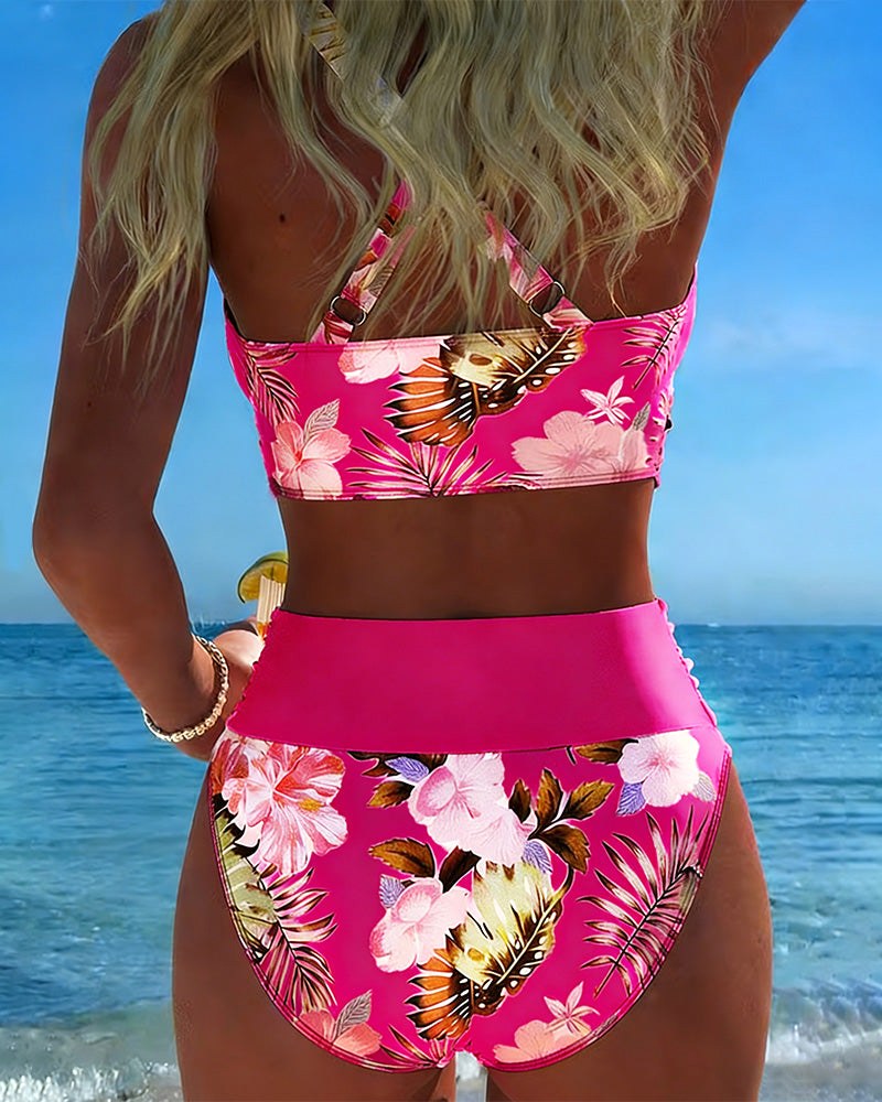 Kelsey | Women's Floral Contrast Split Bikini - image 15