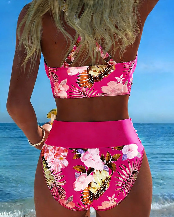 Kelsey | Women's Floral Contrast Split Bikini - image 15