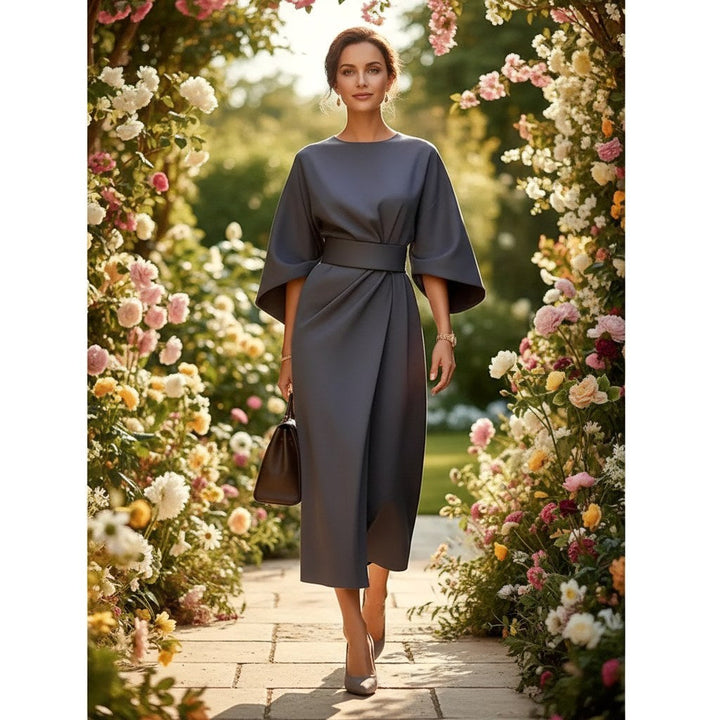 Kennedy | Women's Elegant Midi Dress with Lantern Sleeves - image 10