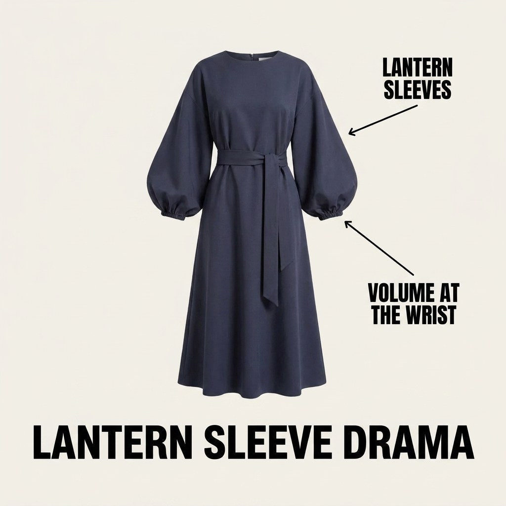Kennedy | Women's Elegant Midi Dress with Lantern Sleeves - image 12