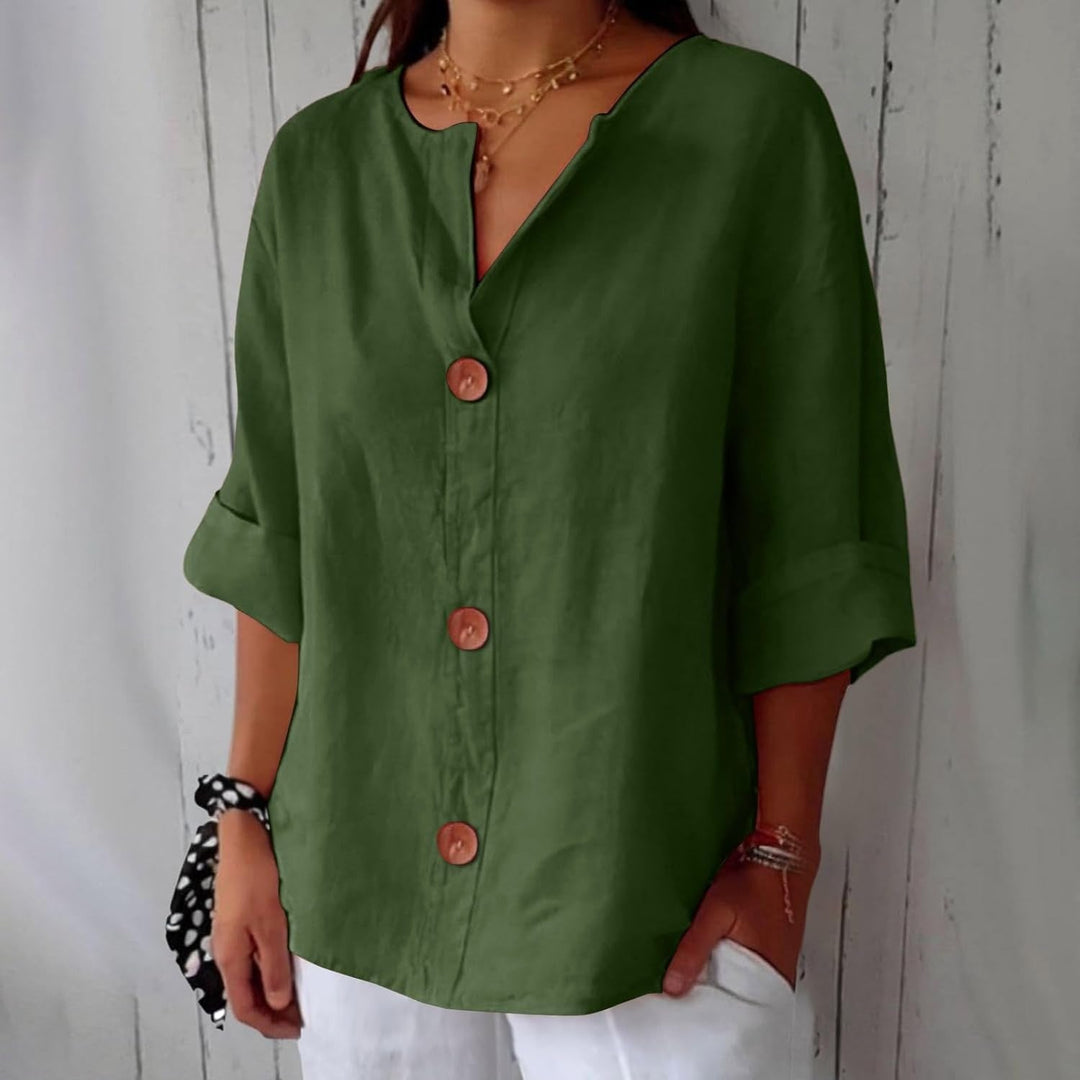 Kennedy | Women's Lightweight Linen Short Sleeve Blouse - image 10